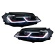 Μπροστινά Φανάρια Set Για Vw Golf 7.5 17-19 Facelift DRL & Dynamic Signal Μαύρα Με Κόκκινη Γραμμή GTI Look H7 Με Μοτέρ Carner