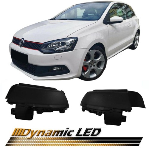 Φλας Καθρέπτη Για Vw Polo 6R 6C 09-17 Dynamic Led Canbus Μαύρο/Φιμέ 2 Τεμάχια