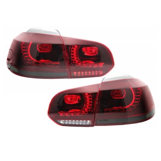 Πισινά Φανάρια Set Για Vw Golf VI (6) 08-12 Full Led GTI R20 Look Κόκκινο/Φιμέ VLand
