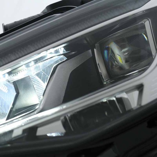 Μπροστινά Φανάρια Set Για Audi A3 8V 12-16 DRL Full Led & Led Signal Μαύρα  Με Μοτέρ Carner