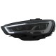 Μπροστινά Φανάρια Set Για Audi A3 8V 12-16 DRL Full Led & Led Signal Μαύρα  Με Μοτέρ Carner