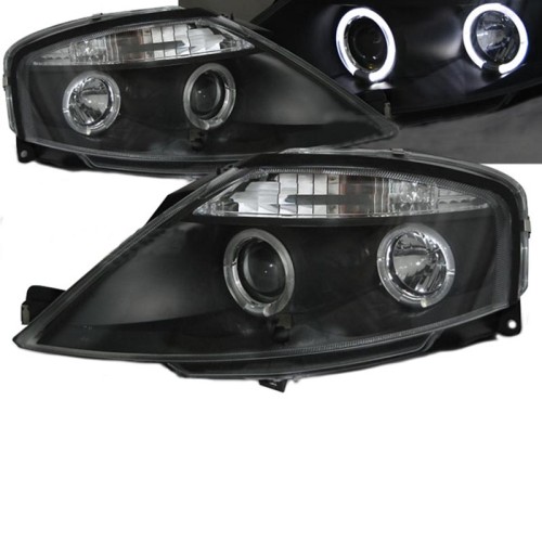 Μπροστινά Φανάρια Set Για Citroen C3 02-09 Angel Eyes Μαύρα H1/H1 Manual Sonar