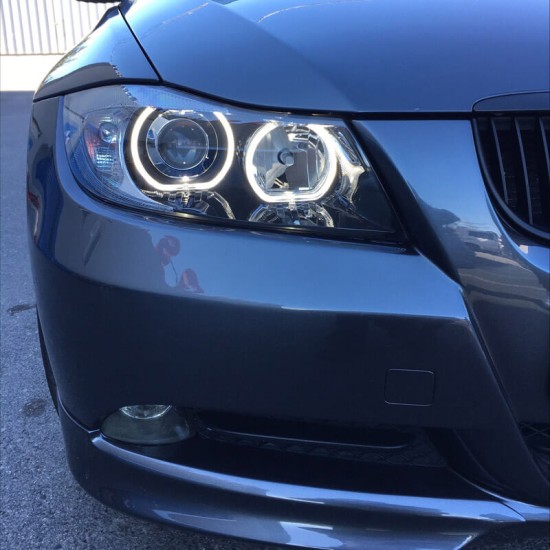 Μπροστινά Φανάρια Set Για Bmw 3 E90 / E91 05-11 Angel Eyes Led Μαύρα H7/H7 Depo