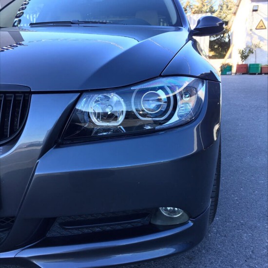 Μπροστινά Φανάρια Set Για Bmw 3 E90 / E91 05-11 Angel Eyes Led Μαύρα H7/H7 Depo