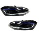 Μπροστινά Φανάρια Set Για Vw Polo AW 17+ DRL Led Tube GTI Look Μαύρα Με Ασημί Γραμμή Upgrade With Xenon With Motor Carner
