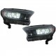 Μπροστινά Φανάρια Set Για Ford Ranger 15-20 DRL Dynamic Μαύρα Full Led Με Μοτέρ VLand