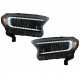 Μπροστινά Φανάρια Set Για Ford Ranger 15-20 DRL Dynamic Μαύρα Full Led Με Μοτέρ VLand