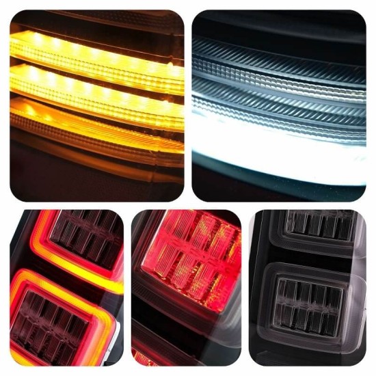 Πισινά Φανάρια Set Για Ford Ranger 12-18 Led Bar Dynamic Μαύρα Full Led VLand