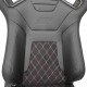 Καθίσματα Bucket R8 Δερματίνη Μαύρα Με M-Power Tri-Color Ραφές Καπιτονέ Ζευγάρι 2 Τεμαχίων