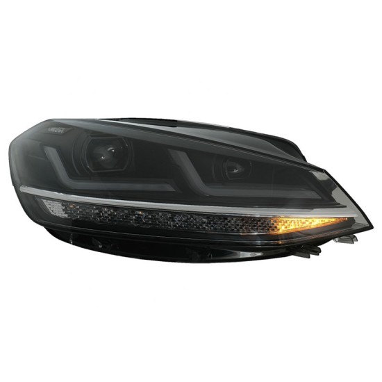Μπροστινά Φανάρια Set Για Vw Golf VII (7.5) 17-19 DRL Full Led Halogen Version Black LEDHL10-BK Osram Ledriving