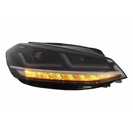 Μπροστινά Φανάρια Set Για Vw Golf VII (7.5) 17-19 DRL Full Led Halogen Version Black LEDHL10-BK Osram Ledriving
