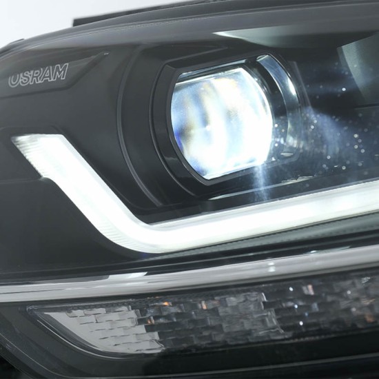 Μπροστινά Φανάρια Set Για Vw Golf VII (7.5) 17-19 DRL Full Led Halogen Version Black LEDHL10-BK Osram Ledriving