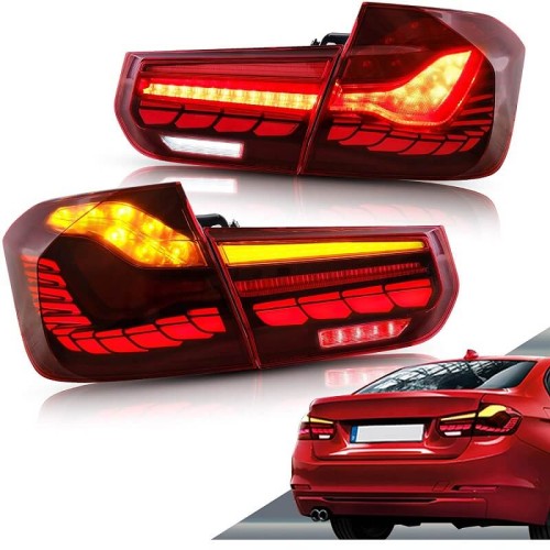 Πισινά Φανάρια Set Για Bmw 3 F30 11-18 Sedan M4 Look OLed Dynamic Start Up Κόκκινο/Crystal Vland