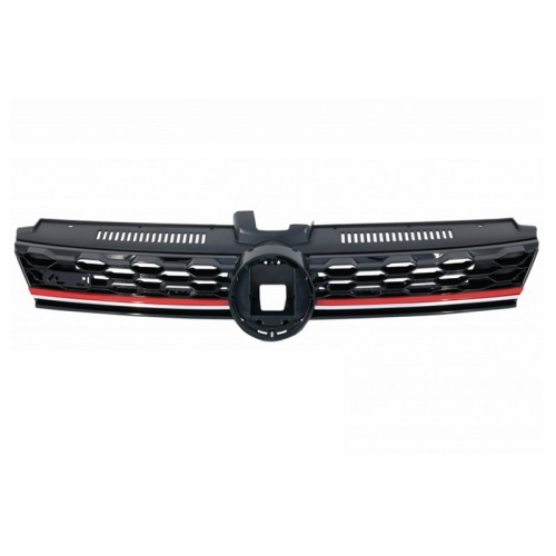 Μάσκα Για Vw Golf VII (7.5) 16-19 GTI Look Κυψελωτή Με Κόκκινο Σιρίτι Και Βάση Αισθητήρα 1 Τεμάχιο