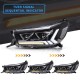 Μπροστινά Φανάρια Set Για Toyota Hilux Revo 15-19 Με Dynamic Start DRL &  Φλας Μαύρα Με Μοτέρ VLand