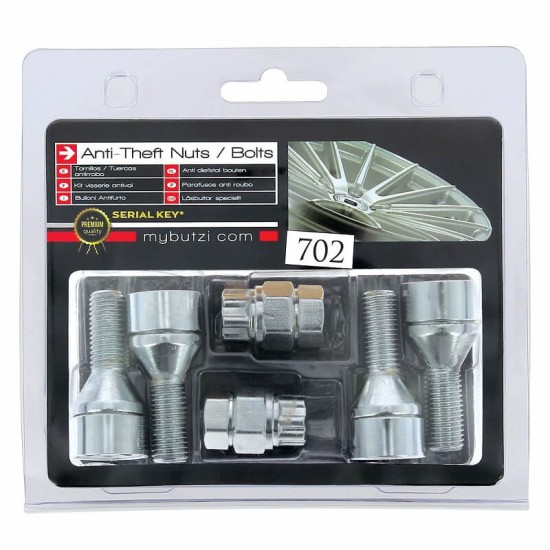 Αντικλεπτικά Μπουλόνια Ασφαλείας Butzi Premium Kit 6 pcs Με Μοναδικό Κλειδί-Εργαλείο Type-EE M12x1.5 L26 T17