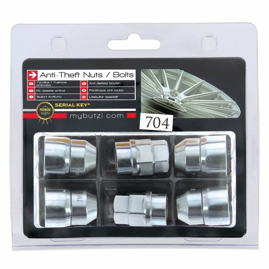 Αντικλεπτικά Μπουλόνια Ασφαλείας Butzi Premium Kit 6 pcs Με Μοναδικό Κλειδί-Εργαλείο Type-BB M12x1.50 T19