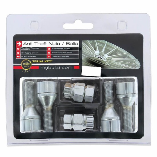Αντικλεπτικά Μπουλόνια Ασφαλείας Butzi Pro Kit 6 pcs Με Μοναδικό Κλειδί-Εργαλείο Type-JJ M12x1.25 L37 T17
