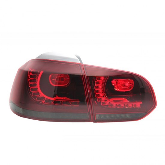 Πισινά Φανάρια Set Για Vw Golf VI (6) 08-12 Full Led Dynamic GTI R20 Look Σκούρο Κόκκινο/Φιμέ VLand