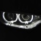 Μπροστινά Φανάρια Set Για Bmw 3 F30/F31 11-15 Led Angel Eyes Μαύρα H7/H7 Με Μοτέρ Depo