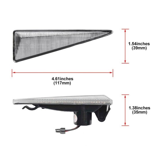 Πλαϊνά Φλας Φτερού Για Renault Megane 02-05 / Scenic 03-09 / Espace Led Dynamic Άσπρα 2 Τεμάχια