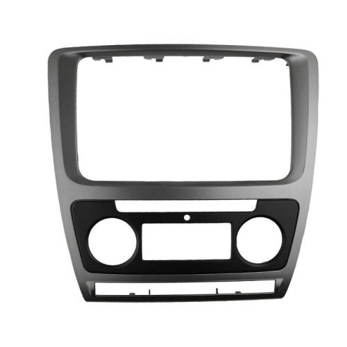 Πλαίσιο / Πρόσοψη 2DIN Για Skoda Octavia 1Z 09-13 Με Αυτόματο Κλιματισμό Μαύρο Ασημί 1 Τεμάχιο