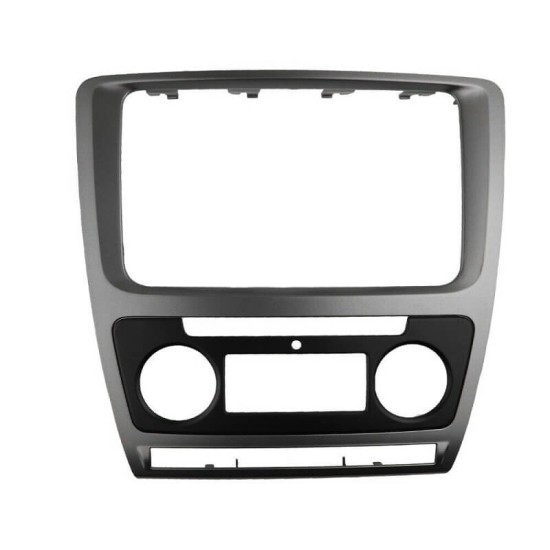 Πλαίσιο / Πρόσοψη 2DIN Για Skoda Octavia 1Z 09-13 Με Αυτόματο Κλιματισμό Μαύρο Ασημί 1 Τεμάχιο