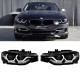 Μπροστινά Φανάρια Set Για Bmw 3 F30 / F31 11-15 3D Angel Eyes Μαύρα H7/H7 Με Μοτέρ Sonar