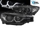 Μπροστινά Φανάρια Set Για Bmw 3 F30 / F31 11-15 3D Angel Eyes Μαύρα H7/H7 Με Μοτέρ Sonar