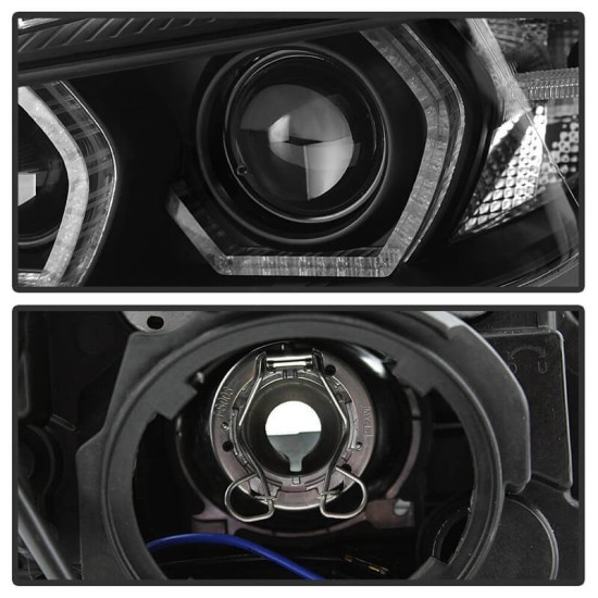 Μπροστινά Φανάρια Set Για Bmw 3 F30 / F31 11-15 3D Angel Eyes Μαύρα H7/H7 Με Μοτέρ Sonar