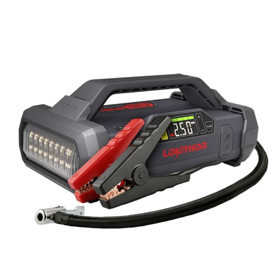 Εκκινητής Μπαταριών Αυτοκινήτου, Powerbank, Κομπρεσσέρ Αέρος 150PSI, Φακός Led 4 Σε1 Lokithor JA301 12 Volt 2000A