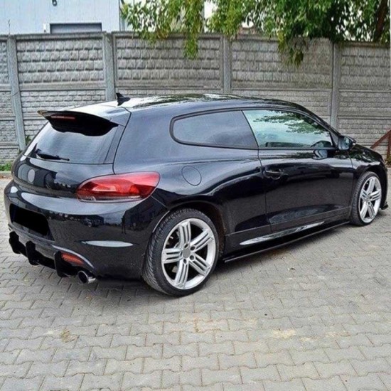 Diffuser Πίσω Προφυλακτήρα Για VW Scirocco 09-17 Για R Έκδοση Gloss Black 3 Bars