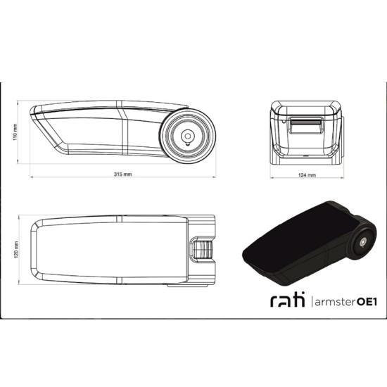 Κονσόλα Χειροφρένου Τεμπέλης Armster OE1 Για Citroen C4 2021+ Χωρίς Εργοστασιακό Τεμπέλη Μαύρο Χρώμα