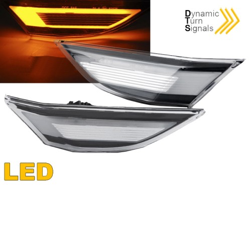 Πλαϊνά Φλας Φτερού Για Porsche  911 Carrera 991 11-16 / Boxster 718 16+ / Cayman 981 12-16 / Cayman 718 16+ Led Dynamic Άσπρα 2 Τεμάχια