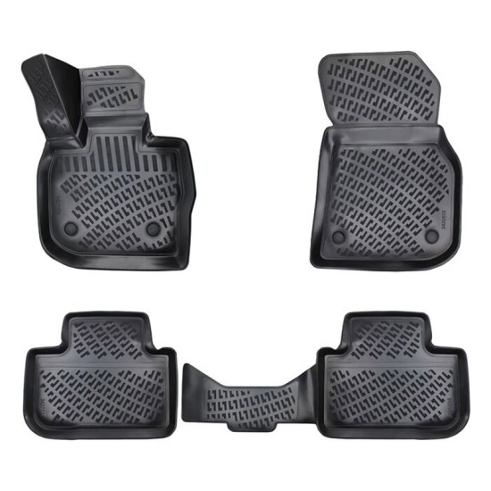 Πατάκια Σκαφάκια 3D Από Λάστιχο TPE Για Bmw X3 G01 2017+ Black Rizline 4  Τεμάχια Μαύρα
