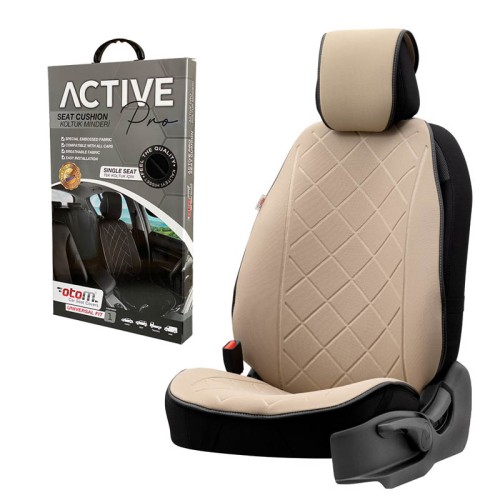 Πλατοκάθισμα Αυτοκινήτου Otom Active Pro Ύφασμα Lacoste Ανάγλυφο Καπιτονέ Μπεζ ACTP-103 1 Τεμάχιο