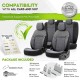 Καλύμματα Αυτοκινήτου Otom Reflective Design Universal Jacquard / Rachel / Δερματίνη Σετ Εμπρός / Πίσω 11 Τεμαχίων Μαύρο - Σκούρο Γκρι RFL-2603
