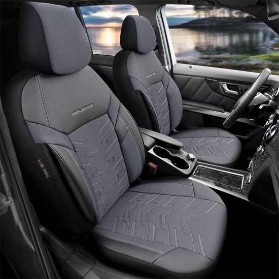 Καλύμματα Αυτοκινήτου Otom Reflective Design Universal Jacquard / Rachel / Δερματίνη Σετ Εμπρός / Πίσω 11 Τεμαχίων Μαύρο - Σκούρο Γκρι RFL-2603