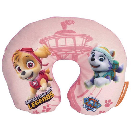 Παιδικό Μαξιλαράκι Αυχένα Ταξιδιού Paw Patrol Sky-Everest \'\'Adventure Bay Legends\'\' 27cm x 23cm Ροζ 1 Τεμάχιο