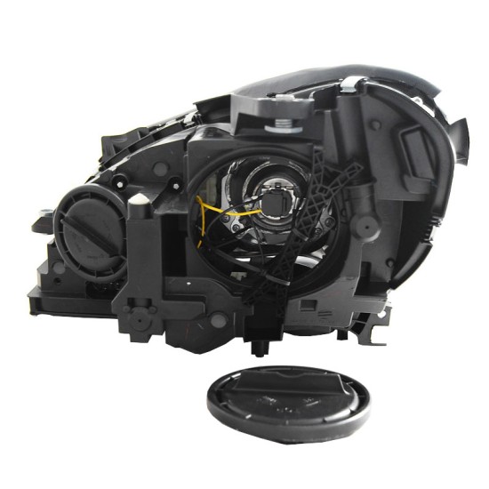 Μπροστινά Φανάρια Set Για Mercedes-Benz C-Class W204 11-14 DRL & Led Φλας Μαύρα H7 Με Μοτέρ