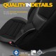 Καλύμματα Αυτοκινήτου Otom Individual Design Universal Jacquard / Rachel / Δερματίνη Σετ Εμπρός / Πίσω 11 Τεμαχίων Μαύρο Με Γκρι Ραφές IND-202