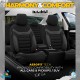 Καλύμματα Αυτοκινήτου Otom Individual Design Universal Jacquard / Rachel / Δερματίνη Σετ Εμπρός / Πίσω 11 Τεμαχίων Μαύρο Με Γκρι Ραφές IND-202