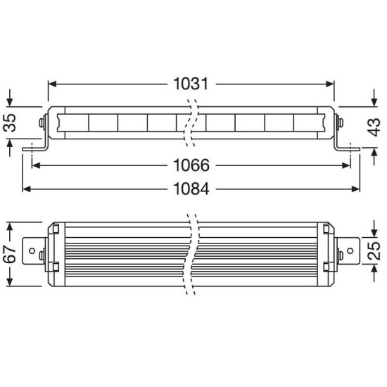 Προβολέας Εργασίας / Led Bar Osram VX1000-CB SM 36 Led 12 / 24 Volt 108 Watt LEDDL120-CB-SM