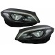 Μπροστινά Φανάρια Set Για Mercedes-Benz A-Class W176 12-18 Halogen Upgrade Σε Facelift Look Μαύρα Full Led DRL Με Μοτέρ Carner