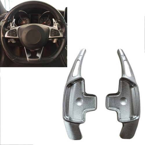 Paddles Shift Αλουμινίου Για Mercedes-Benz C-Class W205 / GLC / GLE / S-Class /  CLA / GLA Ασημί 2 Τεμάχια