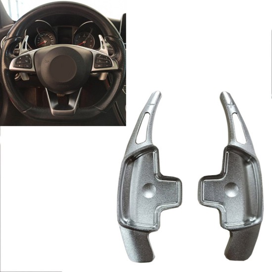 Paddles Shift Αλουμινίου Για Mercedes-Benz C-Class W205 / GLC / GLE / S-Class /  CLA / GLA Ασημί 2 Τεμάχια