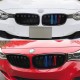 Καρδιές Μάσκας Για Bmw 3 F30 / F31 11-18 M4 Look Με Διπλή Γρίλια Tri-Color Μαύρο Γυαλιστερό 2 Τεμάχια