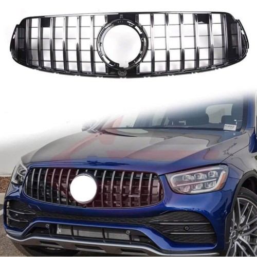 Μάσκα Για Mercedes-Benz GLC-Class X253 19+ Facelift Amg Line GTR Panamericana Design Μαύρο/Χρώμιο
