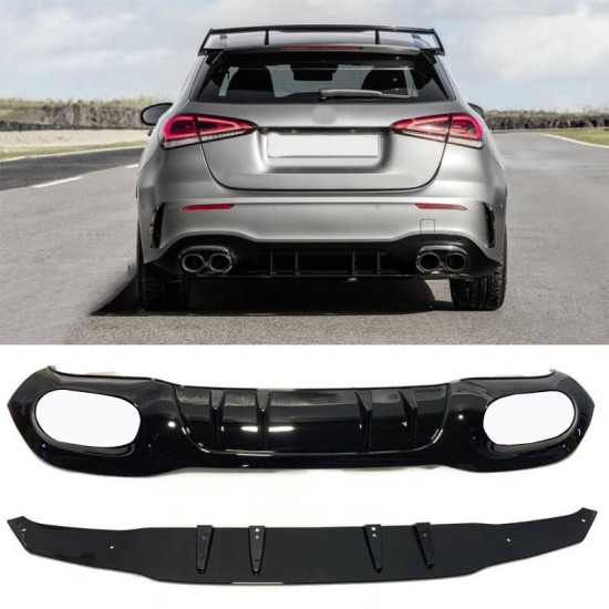 Diffuser Πίσω Προφυλακτήρα Για Mercedes-Benz A-Class W177 19+ Hatchback A45 Amg Look