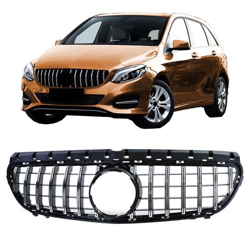 Μάσκα Για Mercedes-Benz B-Class W246 14-18 GT Amg Panamericana Look Μαύρο/Χρώμιο 1 Τεμάχιο